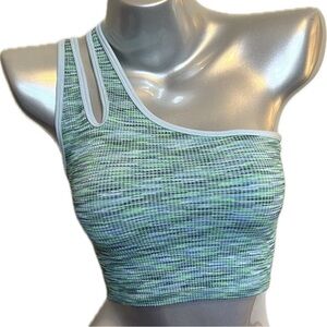 2/$30 Aerie Offline Recharge Green One Shoulder Bralette Tank Medium NWT